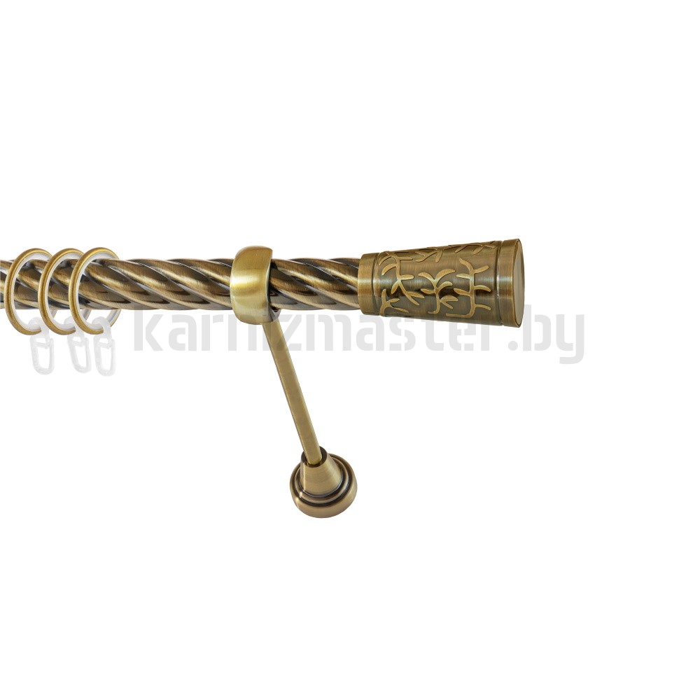 Карниз "Византия" антик, однорядный (25 мм, витая труба) - 3626