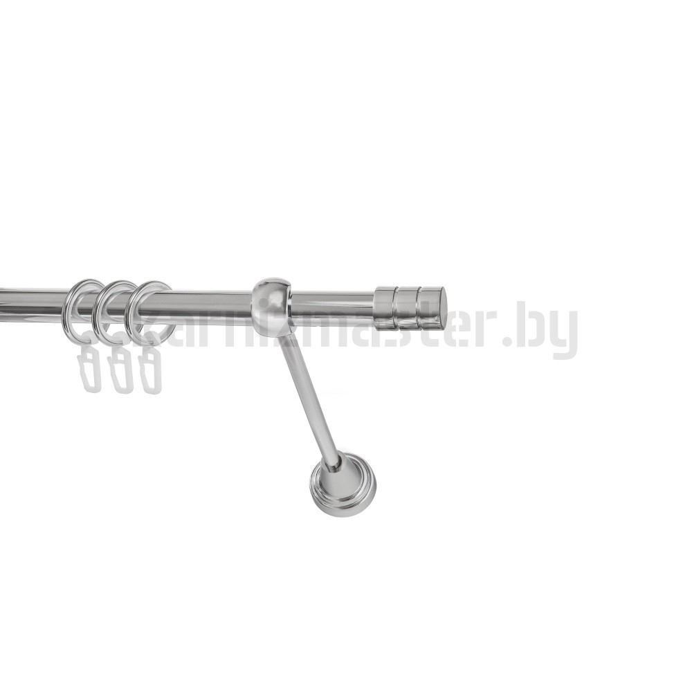 Карниз "Цилиндр" хром, однорядный (16 мм, гладкая труба) - 247
