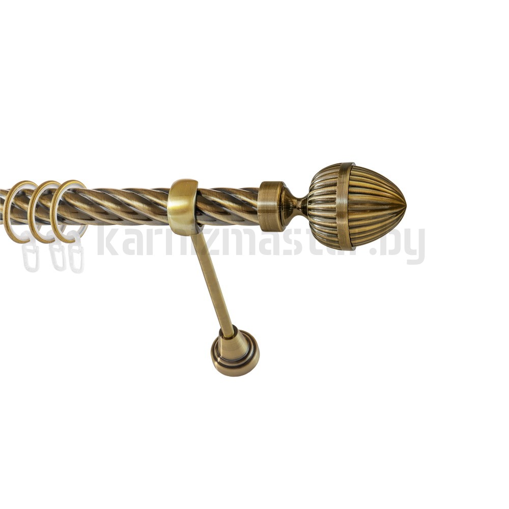 Карниз "Одеон" антик, однорядный (25 мм,  витая труба) - 3674