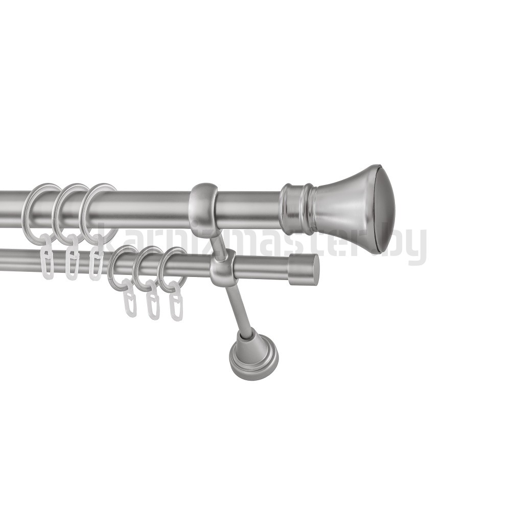 Карниз "Люксор" сатин, двухрядный (25/16 мм, гладкая труба) - 3718